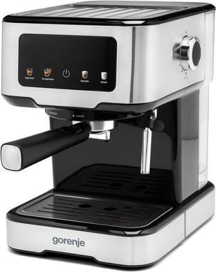 Gorenje Кофеварка рожковая 1.5л, молотый, ручной капучинатор, нерж ESCM15CD фото