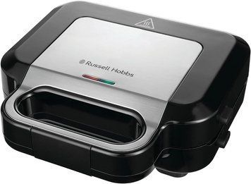 Russell Hobbs Мультимейкер, 750Вт, комплект-3 пластины, алюминий, корпус-нерж.сталь, пластик, черный-серебристый 26810-56 фото