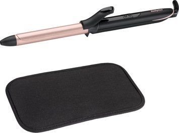 BaByliss Плойка, 37Вт, темп.режимов-6, D -19mm, 160-210С, термо килимок, кварц, кераміка, чорно-рожевий C450E фото