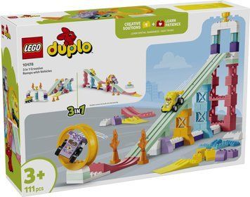 LEGO Конструктор LEGO DUPLO Town 3 в 1 Цікаві гірки та трампліни з автомобілями 10478 фото