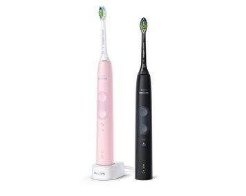 Philips Щітка зубна електр., Sonicare ProtectiveClean 4500, набір , 62т. колив/хв, насадок-1, 2 шт в наборі, рожевий, чорний HX6830/35 фото