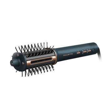 Rowenta Фен-щітка Air Brush 3D, 1200Вт, 3 режими, іоніз-я, хол. обдув, функція фену, кераміка, чорно-золотий UB9720E0 фото