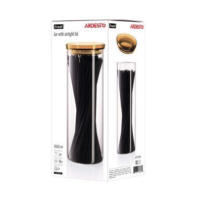 ARDESTO Банка для зберігання Fresh 1600мл, скло, пластик, прозорий
