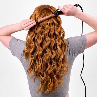 BaByliss Плойка, 37Вт, темп.режимов-6, D -19mm, 160-210С, термо килимок, кварц, кераміка, чорно-рожевий C450E фото