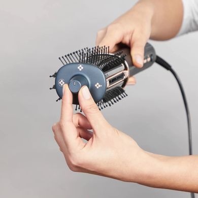 Rowenta Фен-щітка Air Brush 3D, 1200Вт, 3 режими, іоніз-я, хол. обдув, функція фену, кераміка, чорно-золотий UB9720E0 фото