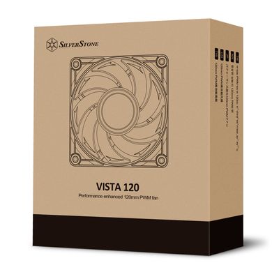 SilverStone Корпусний вентилятор Vista VS120B, 120mm, 2000rpm, 4pin PWM, 30,6dBa SST-VS120B фото