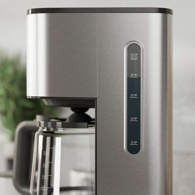 Electrolux Кофеварка капельная, 1.375л, молотый, дисплей, программируемый таймер, нерж E5CM1-6ST фото