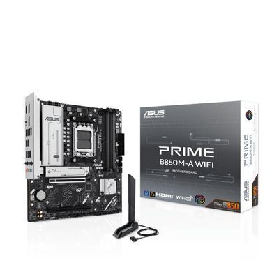 ASUS Материнcкая плата PRIME B850M-A WIFI sAM5 B850 4xDDR5 M.2 HDMI DP WiFi BT mATX 90MB1LN0-M0EAY0 фото