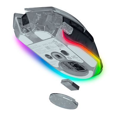 Razer Миша Basilisk V3 Pro 35K, RGB, USB-A/WL/BT, Phantom White Ed. RZ01-05240400-R3G1 фото