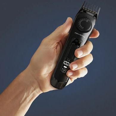 Rowenta Тример Virtuo, для бороди і вусів, мережа+акум., насадок-2, чохол, титан.напил., чорний TN3841F4 фото