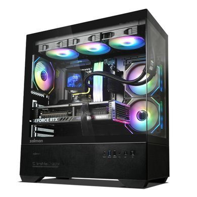 Zalman Корпус Chronix без БП, 1xUSB3.0, 1xUSB2.0, 1x Type C, 2x120мм ARGB Reverse, 1x120мм ARGB, VGA 410мм, LCS ready, TG Side/Front Panel, ATX, чёрный CHRONIXBLACK фото
