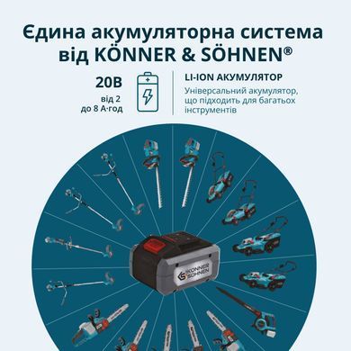 K&ouml;nner & S&ouml;hnen Набор из двух аккумуляторных инструментов KS 33LM-BCT20V-SET 20В газонокосилка KS 33LM-20V и триммер садовый KS BCT-20V акб 1х4А&middot;час ЗП 17.3кг KS33LM-BCT20V-SET фото