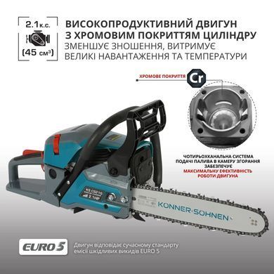 K&ouml;nner & S&ouml;hnen Пила бензиновая Konner&Sohnen KS CS21G-13 33см 45см3 5.6кг KSCS21G-13 фото