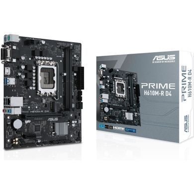 ASUS Материнcька плата PRIME H610M-R D4-SI s1700 H610 2xDDR4 M.2 HDMI VGA DP mITX WHITE BOX WITH ACCESSORY 90MB1B40-M0ECY0 фото