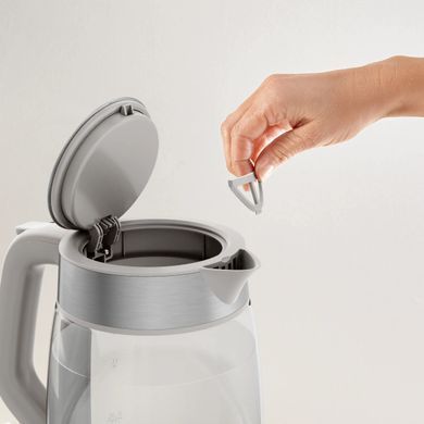 Tefal Електрочайник Glass Kettle 1.7л, скло, з підсвіткою, сріблясто-сірий KI605B30 фото