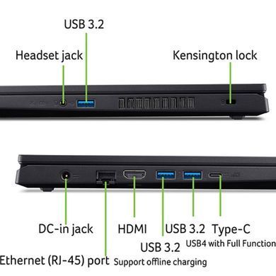 Acer Ноутбук Nitro V 15 ANV15-41 15.6" FHD IPS, AMD R5-7535HS, 16GB, F1TB, NVD4050-6, Lin, чорний NH.QSGEU.003 фото