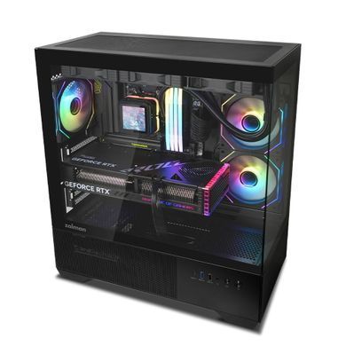 Zalman Корпус Chronix без БП, 1xUSB3.0, 1xUSB2.0, 1x Type C, 2x120мм ARGB Reverse, 1x120мм ARGB, VGA 410мм, LCS ready, TG Side/Front Panel, ATX, чёрный CHRONIXBLACK фото