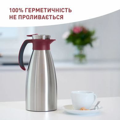 Tefal Термоглечик Tefal Soft Grip, 1.5л, нежавіюча сталь, пластик, бордовий K3042214 фото