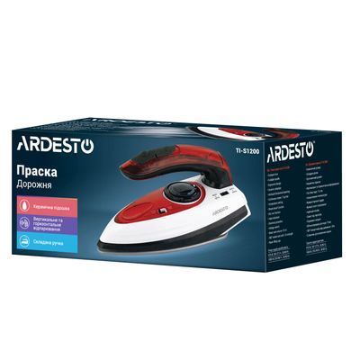 ARDESTO Відпарювач ручний SI-S1400, 1400Вт, 280мл, паровий удар, постійна пара - 22гр, керам. підошва, біло-чорний TI-S1200 фото