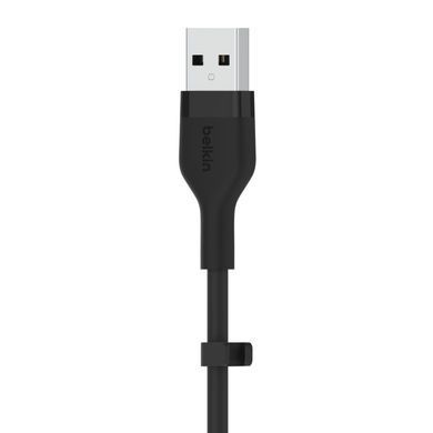 Belkin Кабель USB-A > USB-C заряджання/синхронізації 3м, 60Вт, Type-C, силіконовий з кліпсою, чорний CAB008BT3MBK фото
