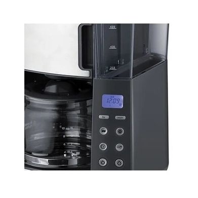Кофеварка Russell Hobbs капельная Grind and Brew, 1,25л, молотый, LED-дисплей, черно-металл 25610-56 фото