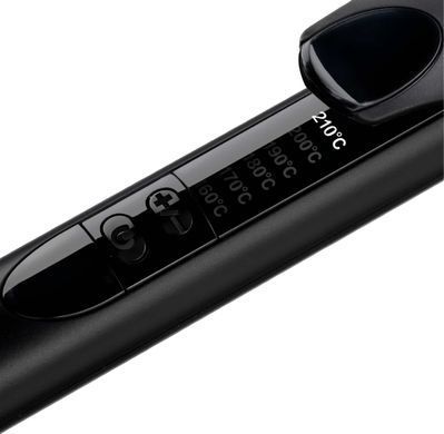 BaByliss Плойка, 37Вт, темп.режимов-6, D -19mm, 160-210С, термо килимок, кварц, кераміка, чорно-рожевий C450E фото