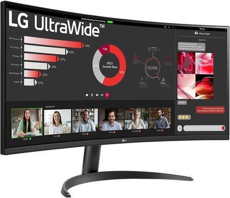 LG Монитор 34" 34WR50QK-B 2xHDMI, DP, Audio, VA, 3440x1440, 21:9, 100Hz, sRGB 99%, CURVED, FreeSync, HDR10 34WR50QK-B фото