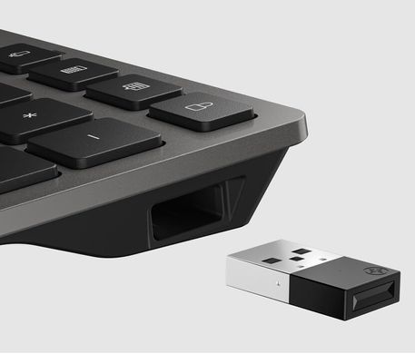 HP Клавіатура мембранна 720 Multi-Device Rechargeable, 109key, WL/BT, EN/UK, чорний 9T5B1AA фото