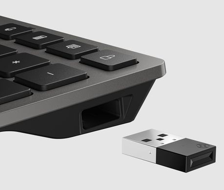 HP Клавіатура мембранна 720 Multi-Device Rechargeable, 109key, WL/BT, EN/UK, чорний 9T5B1AA фото