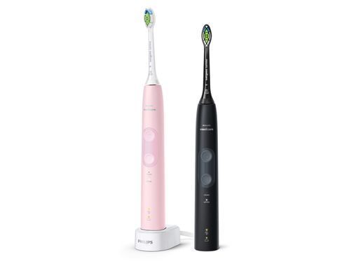 Philips Щітка зубна електр., Sonicare ProtectiveClean 4500, набір , 62т. колив/хв, насадок-1, 2 шт в наборі, рожевий, чорний HX6830/35 фото