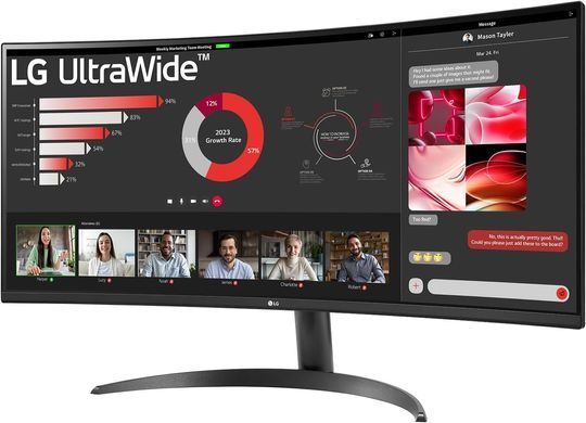 LG Монитор 34" 34WR50QK-B 2xHDMI, DP, Audio, VA, 3440x1440, 21:9, 100Hz, sRGB 99%, CURVED, FreeSync, HDR10 34WR50QK-B фото
