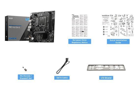 MSI Материнcкая плата PRO H610M-E s1700 H610 2xDDR5 M.2 HDMI D-Sub mATX 911-7D48-070 фото
