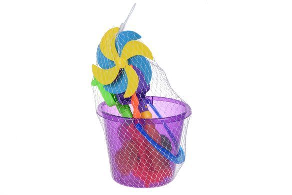 Same Toy Набір для гри з піском із Повітряною вертушкою (фіолетове відерце) (8 шт.) HY-1207WUt-3 фото