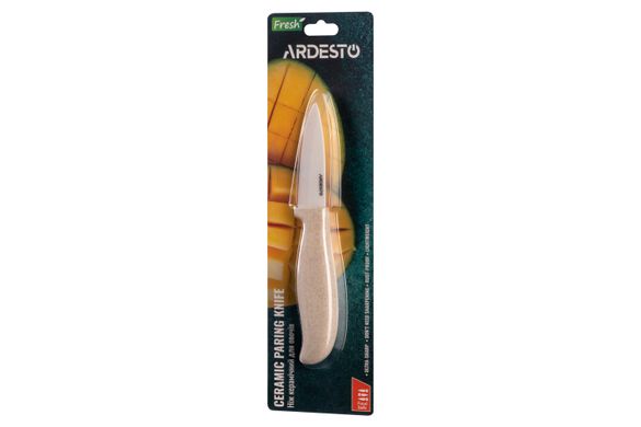 Нож керамический для овощей Ardesto Fresh 18.5 см, бежевый, керамика/пластик AR2118CS фото