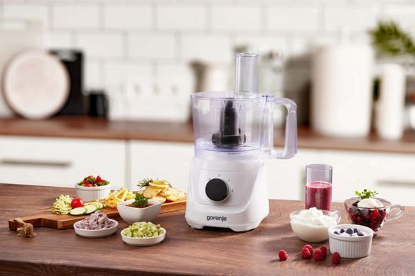 Gorenje Кухонная машина 800Вт, чаша-пластик, корпус-металл/пластик, насадок-6, белый SB800XG фото