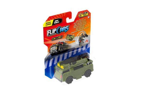 Flip Cars Машинка-трансформер 2 в 1 Ракетоносец и Армейский автомобиль EU463875-16 фото