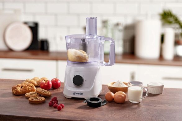 Gorenje Кухонная машина 800Вт, чаша-пластик, корпус-металл/пластик, насадок-6, белый SB800XG фото