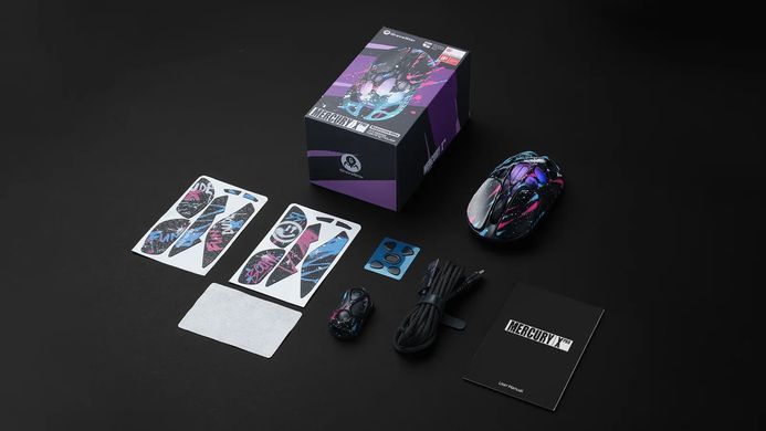 GravaStar Миша Mercury X Pro, 8K, BT/WL/USB-A, RGB, Neon Graffiti GS_X_PRO_CG_BLK фото