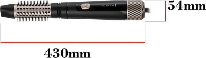 Remington Фен-щітка Blow Dry & Style Caring, 1000Вт, 2 режими, іоніз-я, хол. обдув, чохол, кераміка, чорно-золотий AS7500 фото