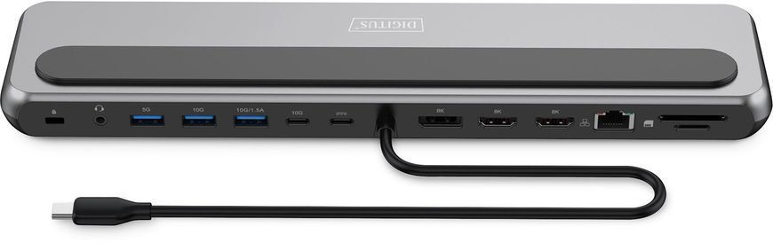 Digitus Док-станція USB-C > 2xHDMI/1xDP/3xUSB-A/USB-C/RJ54/PD/Audio DA-70919 фото