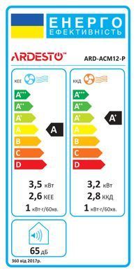 ARDESTO Кондиціонер мобільний CoolFlexPro 35м2 on/off 12000BTU 3.5кВт A/A+ R290 білий