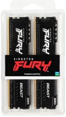 Kingston Пам'ять ПК Kingston DDR4 16GB KIT (8GBx2) 3200 FURY Beast KF432C16BBK2/16WP фото