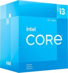 Центральний процесор Intel Core i3-12100F 4C/8T 3.3GHz 12Mb LGA1700 58W w/o graphics Box BX8071512100F фото