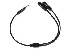 Розгалужувач для навушників 2E 3.5mm jack(M)x2(F) 0.15m Black 2E-W9697 фото
