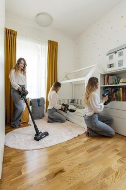 Gorenje Пылесос беспроводный, 70Вт, конт пыль -0.7л, автон. раб. до 60мин, HEPA, подсветка, индикатор, антрацит SVC222480AA фото