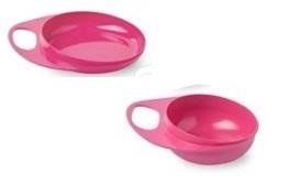 Тарілка Nuvita для годування Easy Eating 2шт. рожева, глибока і дрібна NV8461Pink фото