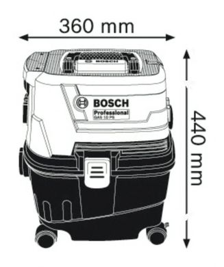Пилосос Bosch GAS 15 PS, 1100Вт, 15л 0.601.9E5.100 фото