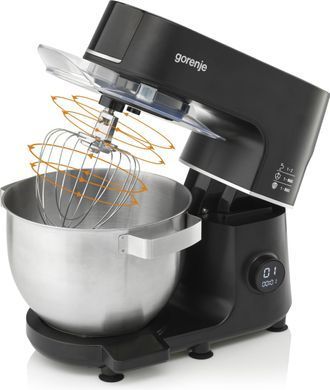 Gorenje Кухонна машина 1000Вт, дисплей, чаша-метал, корпус-метал+пластік, насадок-7, чорний MMC1000SCB фото