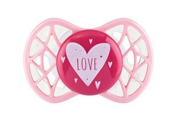 Пустушка Nuvita 7064 Air55 Cool ортодонтична 0m+ "LOVE" рожево-персикова NV7064PR фото