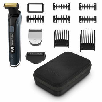 Rowenta Тример Forever Sharp Ultimate, для бороди, вусів, акум., насадок-10, 120 хв. використання, дисплей, сталь, синій TN6204E0 фото